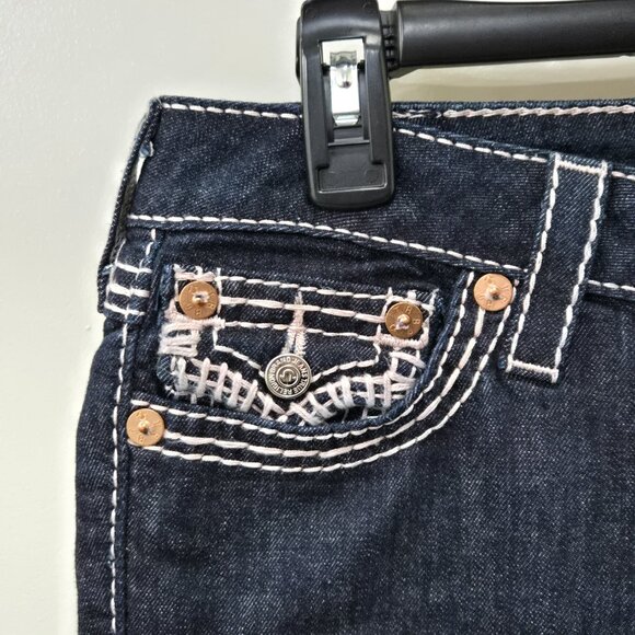 True Religion Dark Wash Boot Cut Denim Jeans Size 28 - Picture 4 of 16